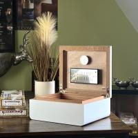 SLIGHT SECONDS Adorini Carrara Deluxe White Cigar Humidor - Medium - 75 Capacity (AD050)
